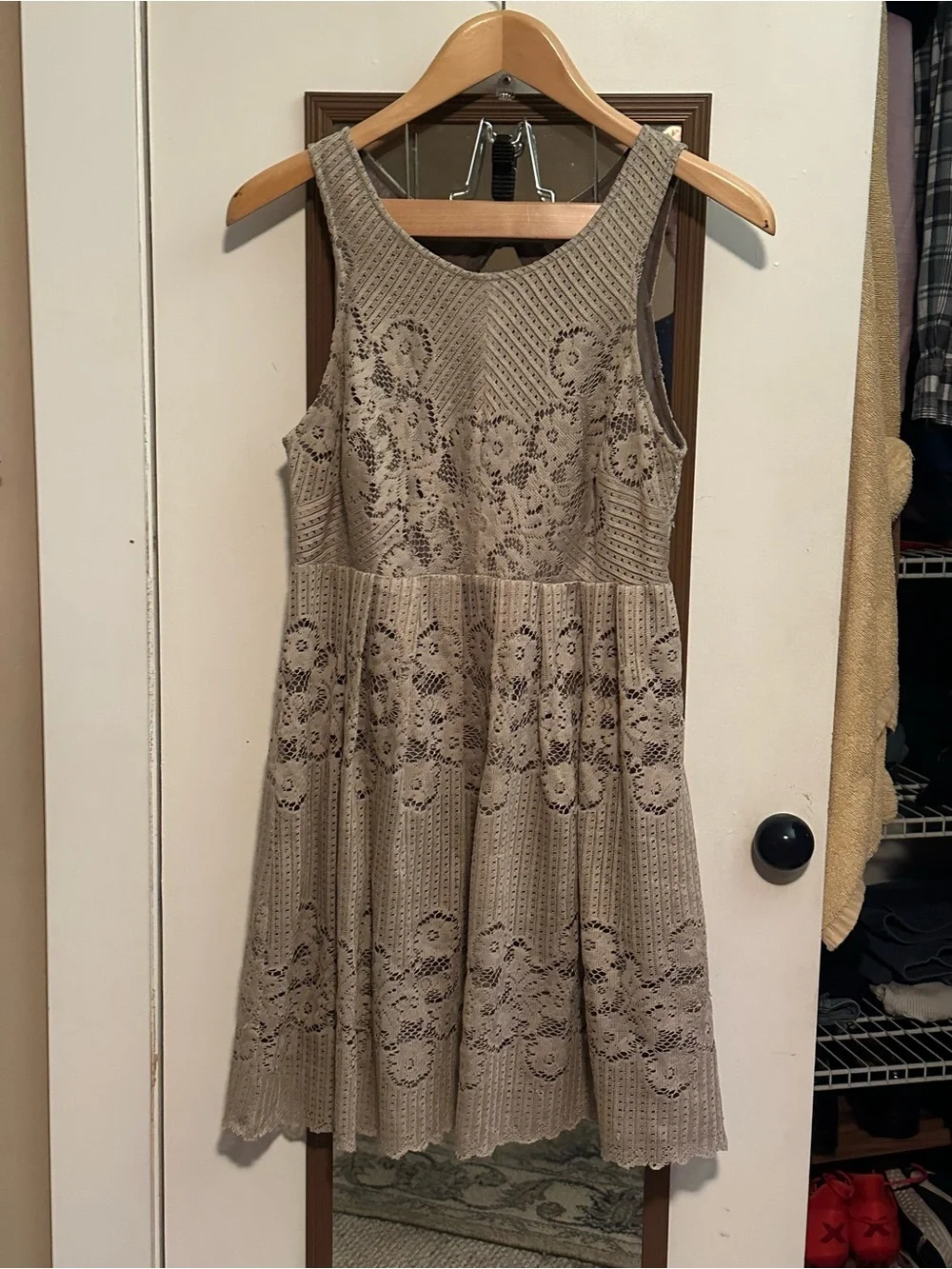 Free People Taupe Lace Backless A-Line Dress - Picture 2 of 2